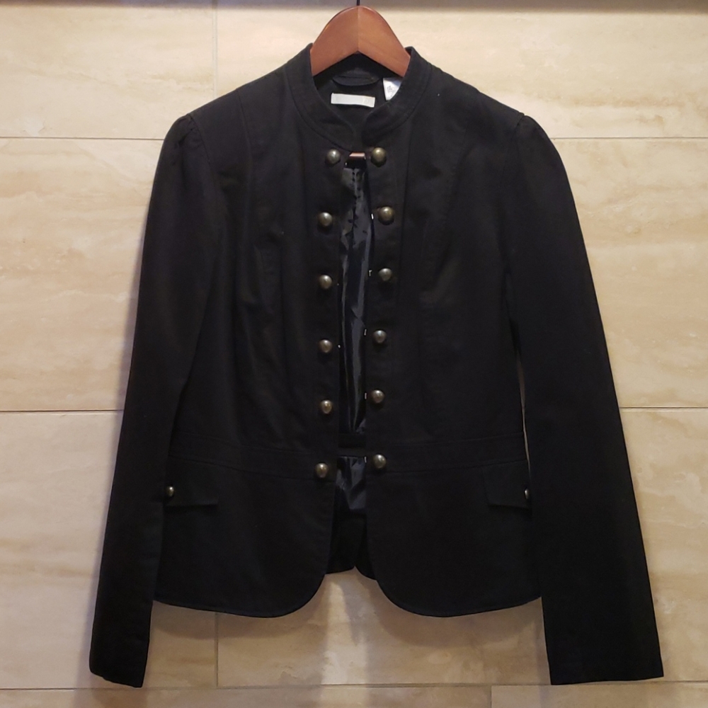 Super cute black military inspired jacket by R